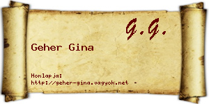 Geher Gina névjegykártya
